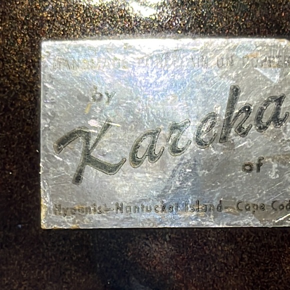 Vintage Handmade porcelain on copper plate - Picture 4 of 4